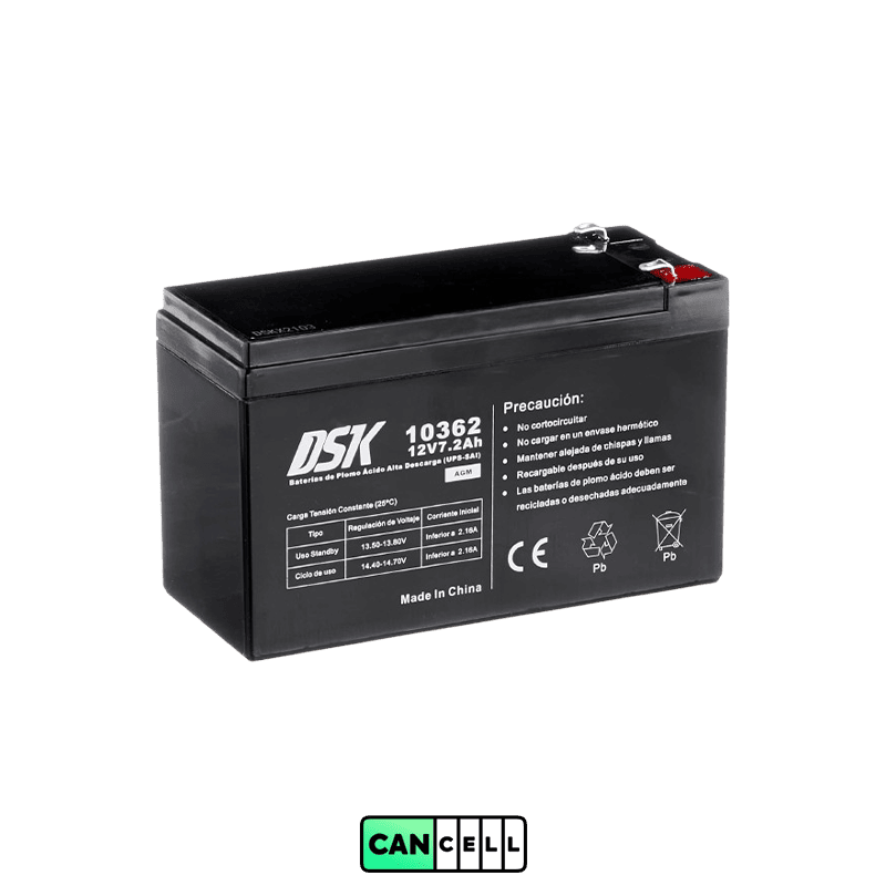 Cancellbattery &ndash; مشخصات باتری سرب-اسیدی DSK برای UPS-SAI 12V 7 (1)