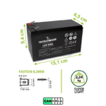 باتری سربی اسید ضدآب Tecnoware Power Systems 12V 9Ah - تصویر 3
