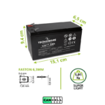 باتری ضدآب سرب اسیدی Tecnoware Power Systems 12V 7.2Ah - تصویر 2
