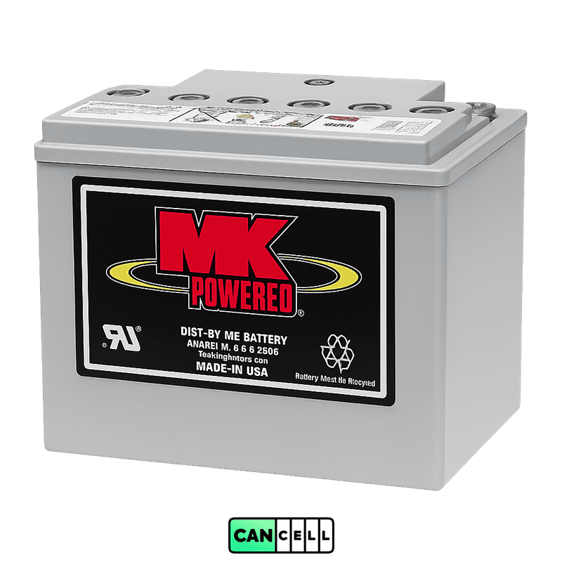باتری MK Battery مدل 8G40 با ولتاژ 12 ولت و ظرفیت 40 آمپر&zwnj;ساعت، نوع سیلد اسید ژل (VRLA AGM)