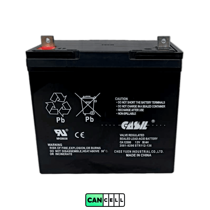 باتری یو پی اس Ni‑Cd با ظرفیت 12V 50Ah نمای روبرو