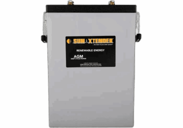 نمای جلوی باتری Deep‑Cycle Concorde SunXtender PVX‑12150HT با ولتاژ 12 ولت و ظرفیت 150 آمپر‌ساعت