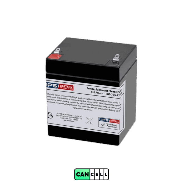 نمای جلوی باتری UPS BB Battery BP5‑12 با ولتاژ 12 ولت و ظرفیت 5 آمپر‌ساعت