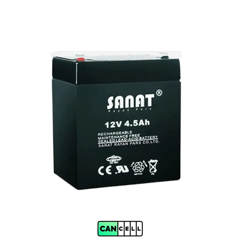 باتری یو پی اس صنعت ۱۲ ولت ۴٫۵ آمپر Sanat 12V 4.5Ah &ndash; خرید و قیمت از کنسل باتری