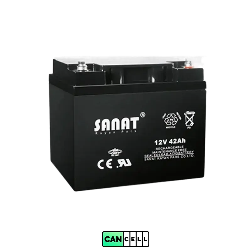 باتری یو پی اس صنعت ۱۲ ولت ۴۲ آمپر Sanat 12V 42Ah &ndash; خرید و قیمت از کنسل باتری
