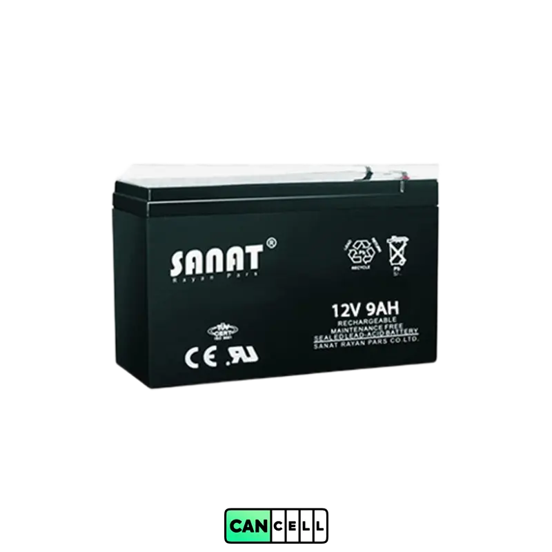 باتری یو پی اس صنعت ۱۲ ولت ۹ آمپر Sanat 12V 9Ah &ndash; خرید و قیمت از کنسل باتری