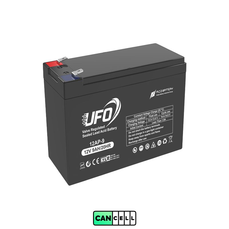 باتری یو پی اس یوفو 12 ولت 9 آمپر&zwnj;ساعت (UFO 12V 9Ah)
