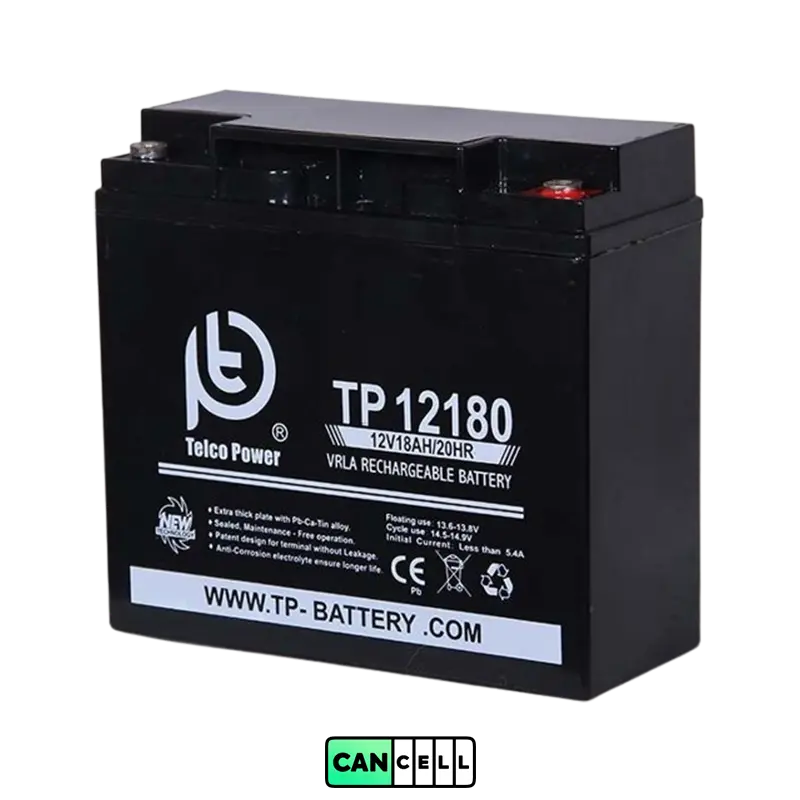 باتری یو پی اس ۱۲ ولت ۱۸ آمپر تلکو پاور (Telco Power)؛ سیلد اسید VRLA مناسب UPS و رک&zwnj;های مخابراتی.