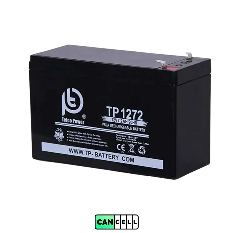 باتری یو پی اس ۱۲ ولت ۷٫۲ آمپر تلکو پاور (Telco Power)؛ سیلد اسید VRLA مناسب UPS و رک&zwnj;های مخابراتی.