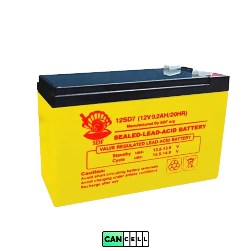 باتری یو پی اس ۱۲ ولت ۹٫۲ آمپر صدف SDF-12SD9 &ndash; خرید و قیمت از کنسل باتری