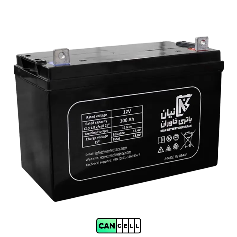 باتری یو پی اس نیان باتری خاوران ۱۲ ولت ۱۰۰ آمپر باتری یوپیاس نیان باتری خاوران ۱۲ ولت ۱۰۰ آمپر