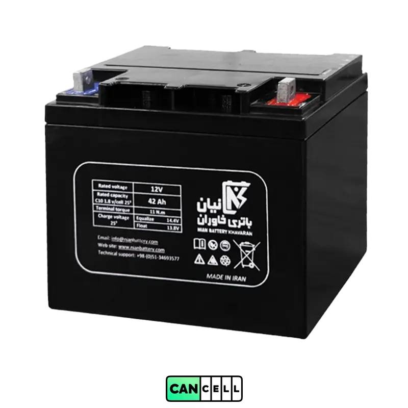 باتری یو‌پی‌اس نیان باتری خاوران ۱۲ ولت ۴۲ آمپر