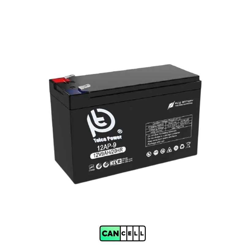 باتری یو پی اس ۱۲ ولت ۹ آمپر تلکو پاور (Telco Power)؛ سیلد اسید VRLA مناسب UPS، رک سرور و تجهیزات شبکه.