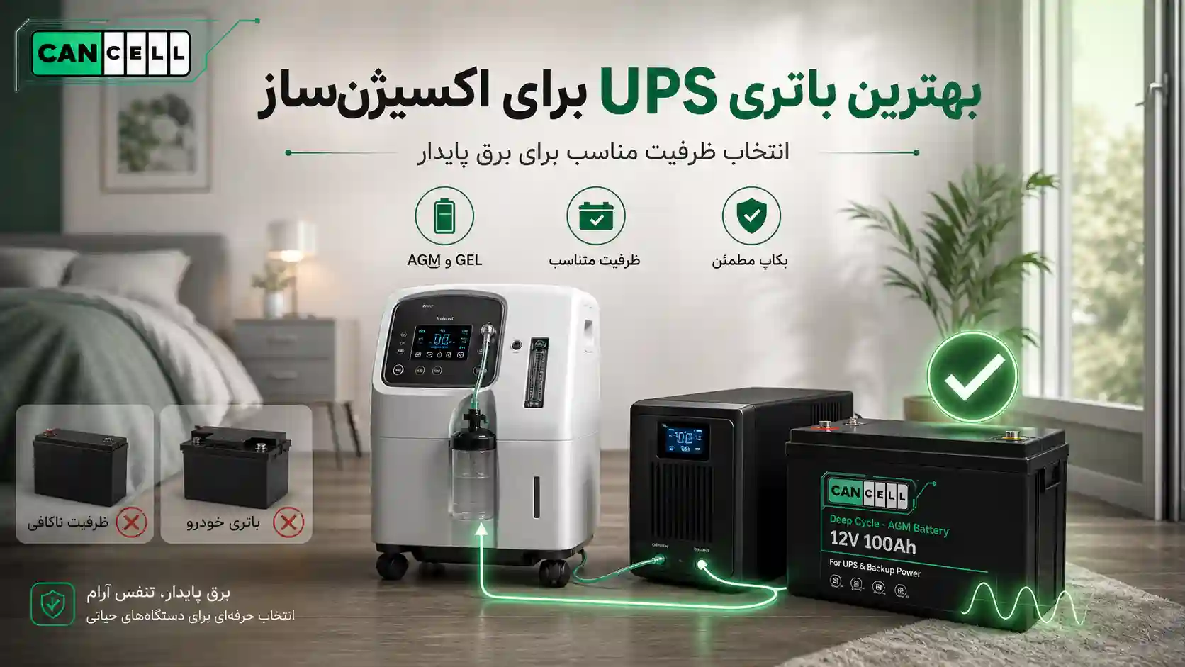 بهترین باتری یو پی اس برای دستگاه اکسیژن ساز